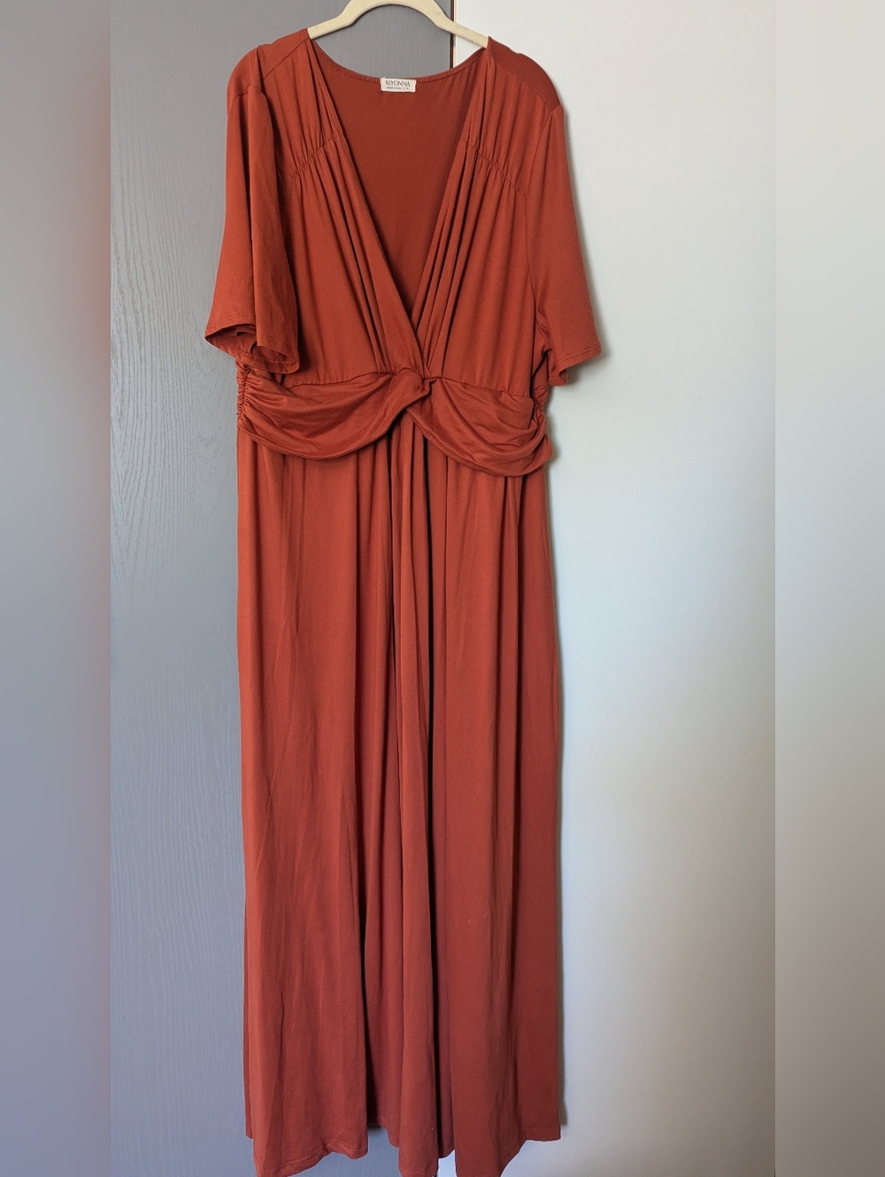 Kiyonna Terracotta Twist-Front Maxi Dress Size 2x